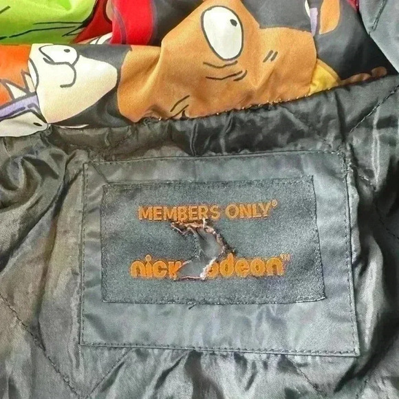 Vintage Unisex Members Only Nickelodeon Full Zip Hooded Character Jacket - Picture 9 of 13